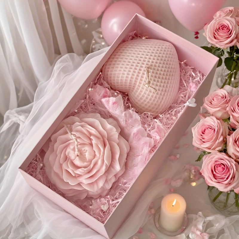 2pcs Peony Flower Woven Heart  - đánh giá và giá Bath Bomb Mold
