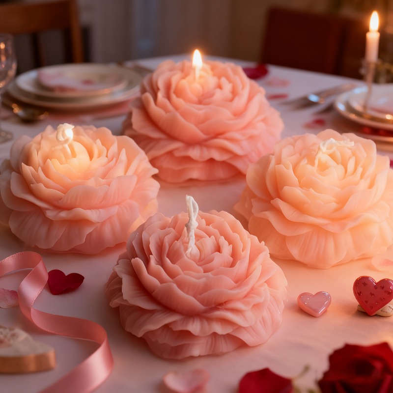 2pcs Peony Flower Woven Heart  - đánh giá và giá Bath Bomb Mold