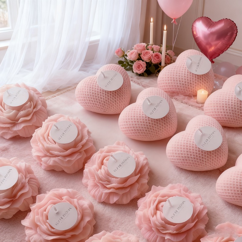 2pcs Peony Flower Woven Heart  - đánh giá và giá Bath Bomb Mold